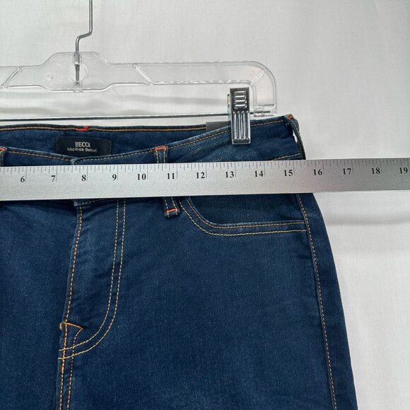 True Religion Jeans Womens 29 Becca Mid Rise Flap Bootcut Dark Washed Denim Blue - Picture 11 of 13